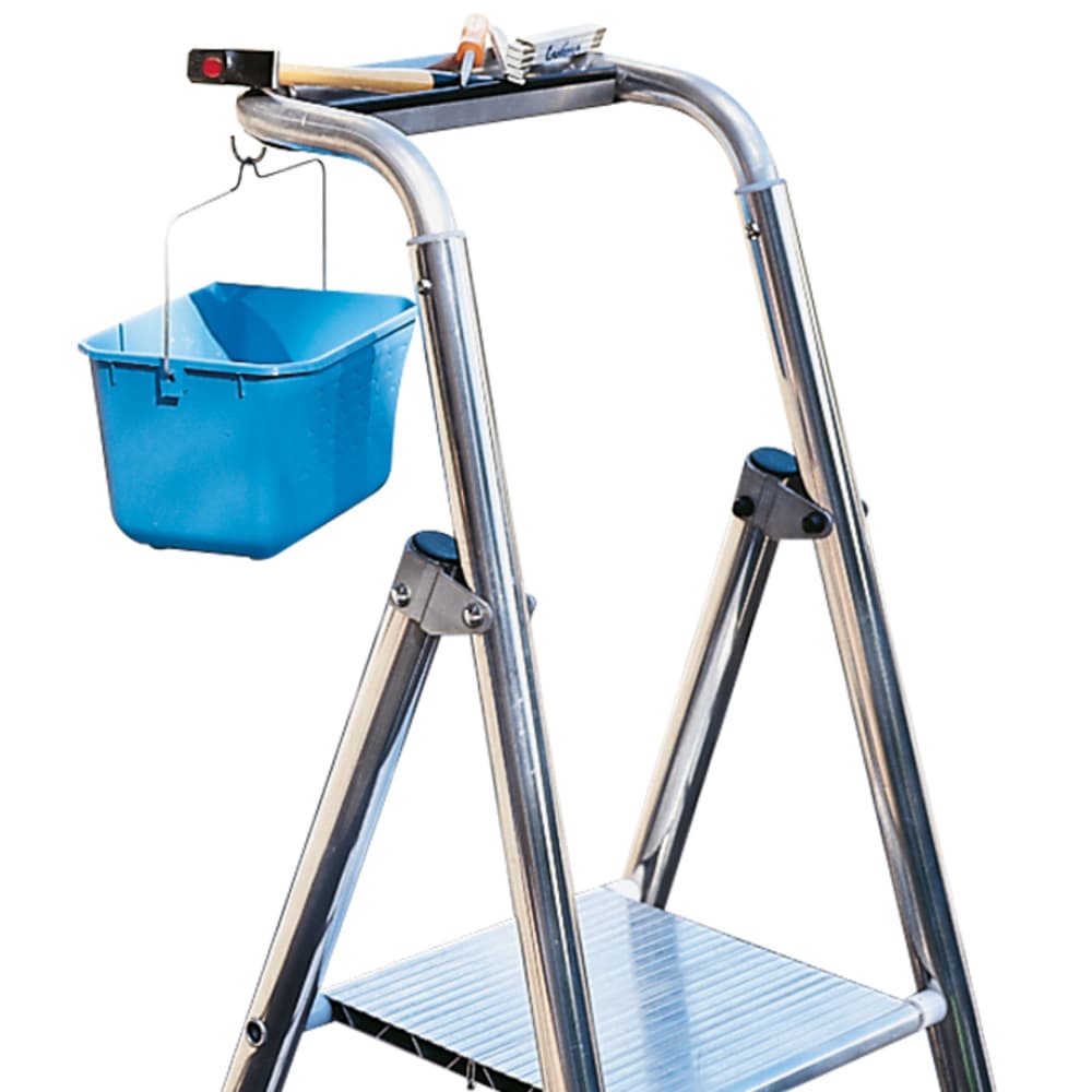 Tablette aluminium porte-outils avec crochet porte seau intégré