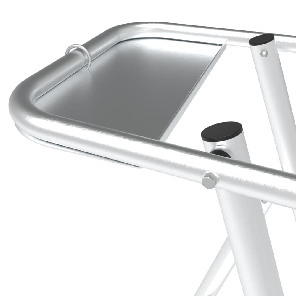 Tablette aluminium porte-outils avec crochet porte seau intégré
