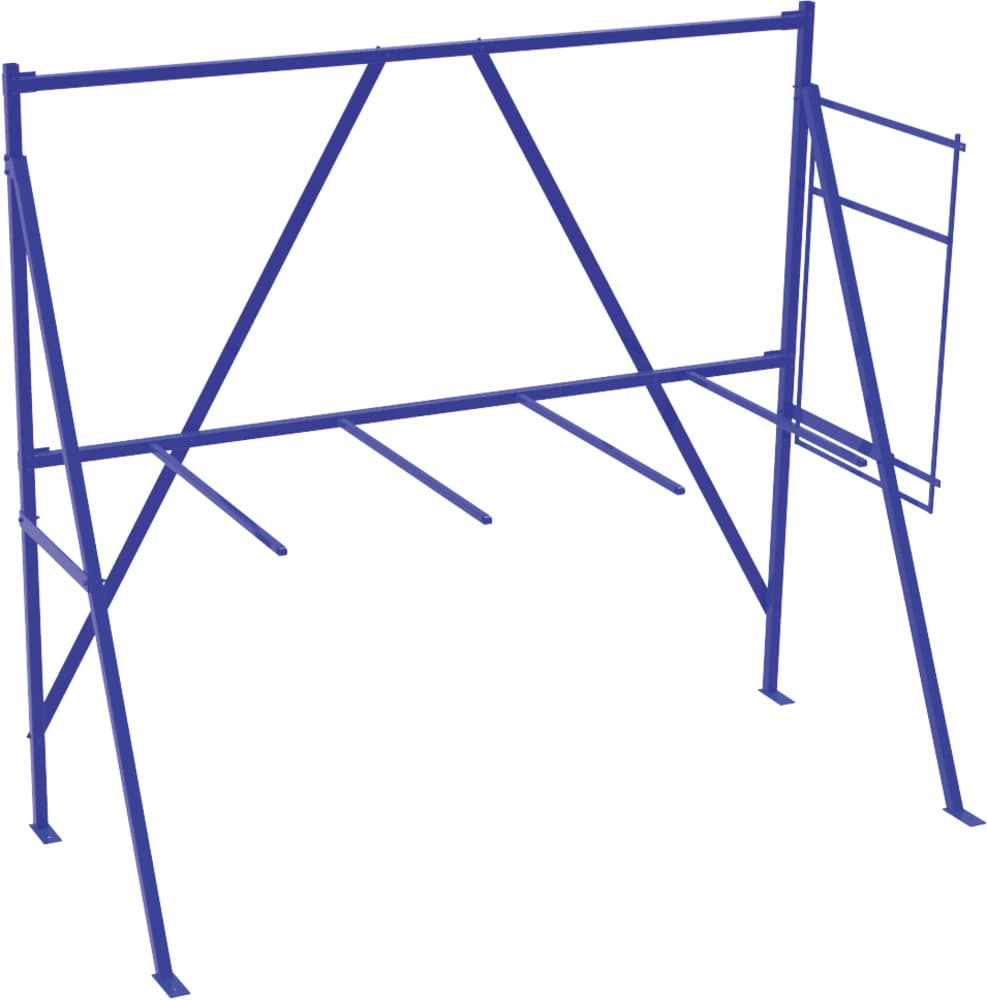Présentoir bleu à fixer au sol