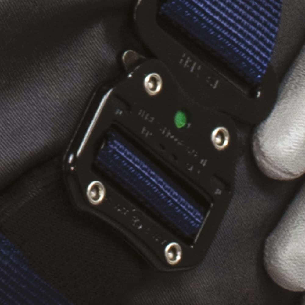 Boucles de réglage automatique des épaules et cuisses avec témoin de fermeture